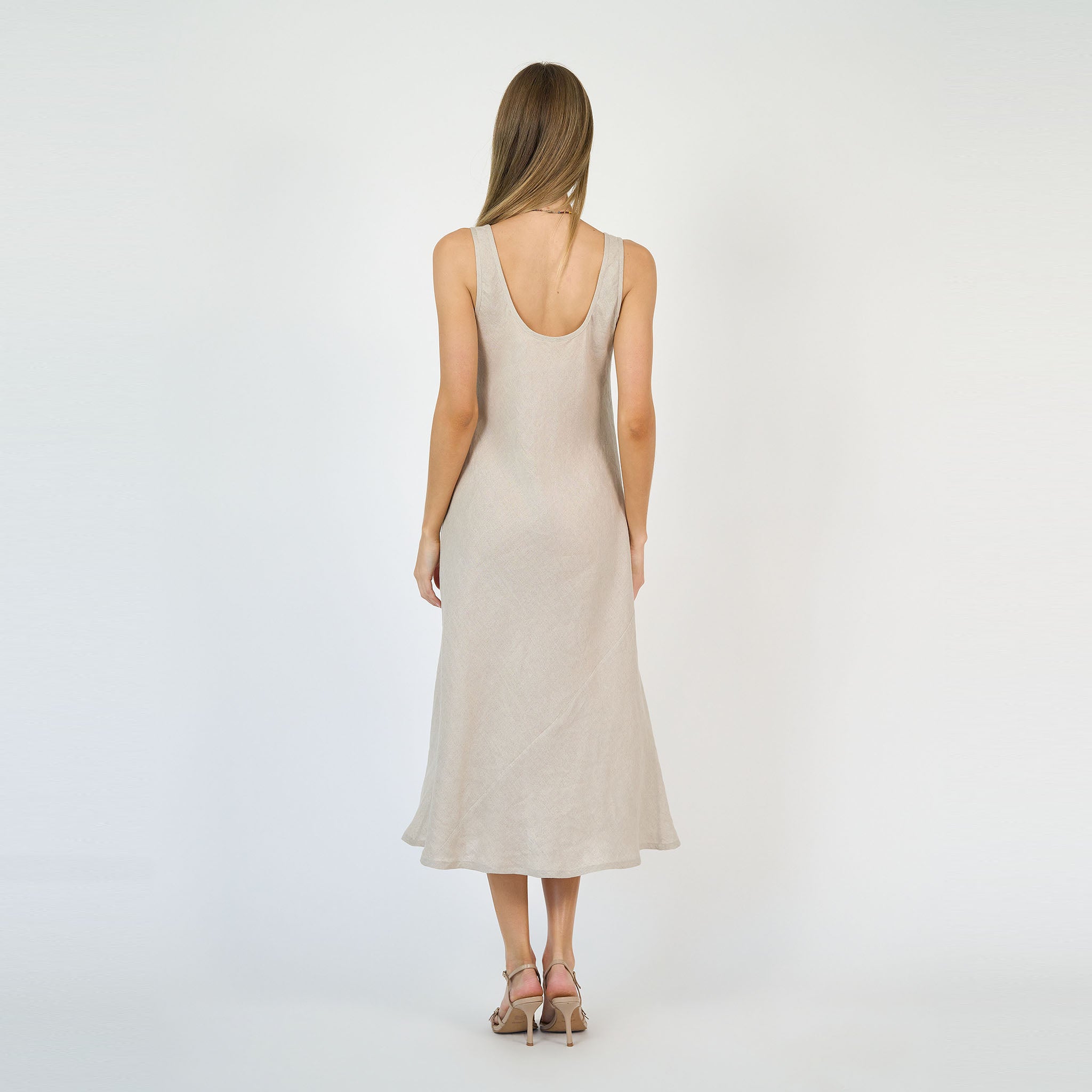 Coco Bias Dress Ecru Linen