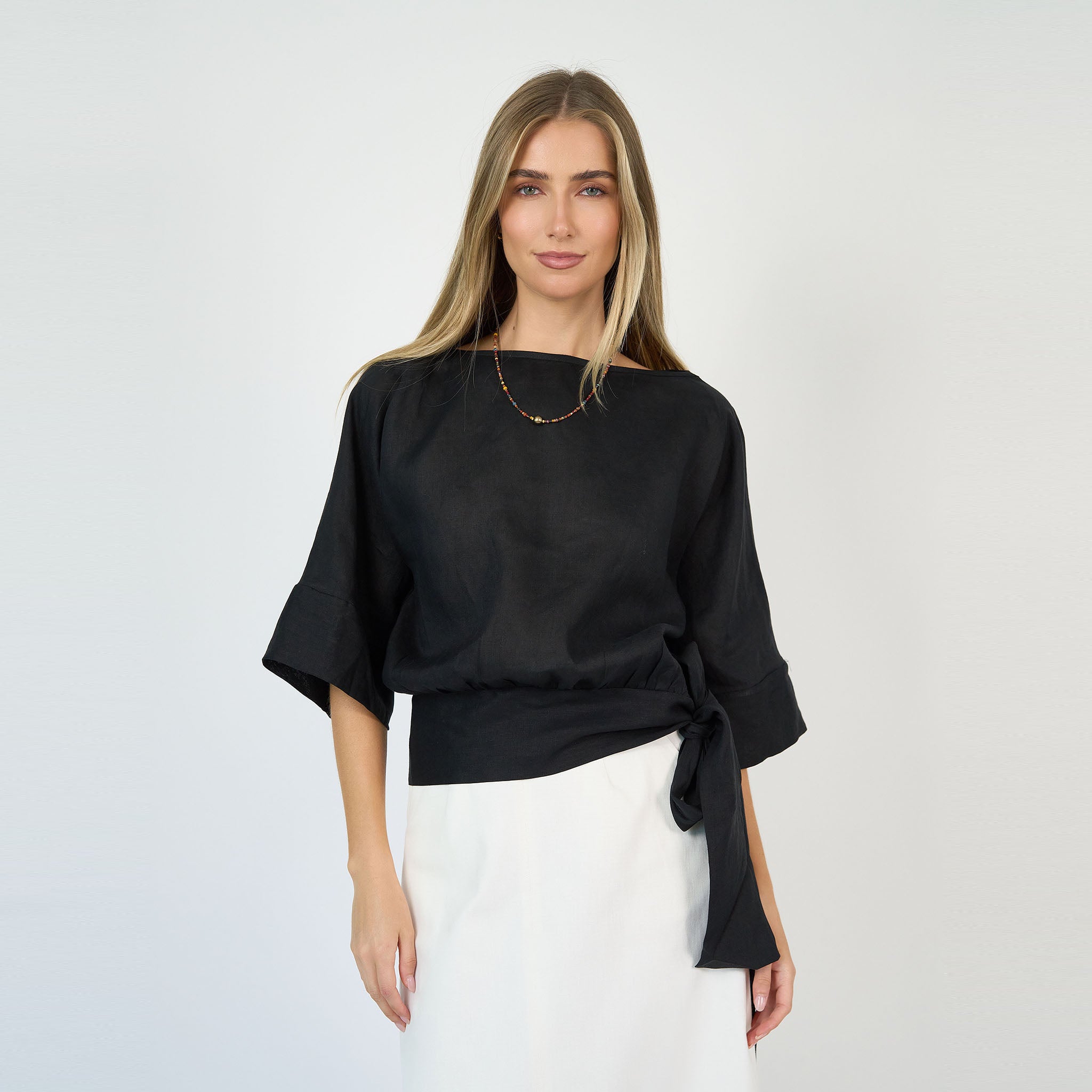Simona Blouse Linen Black