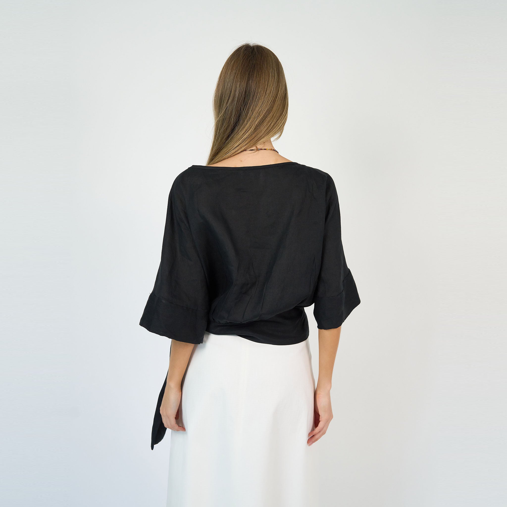 Simona Blouse Linen Black