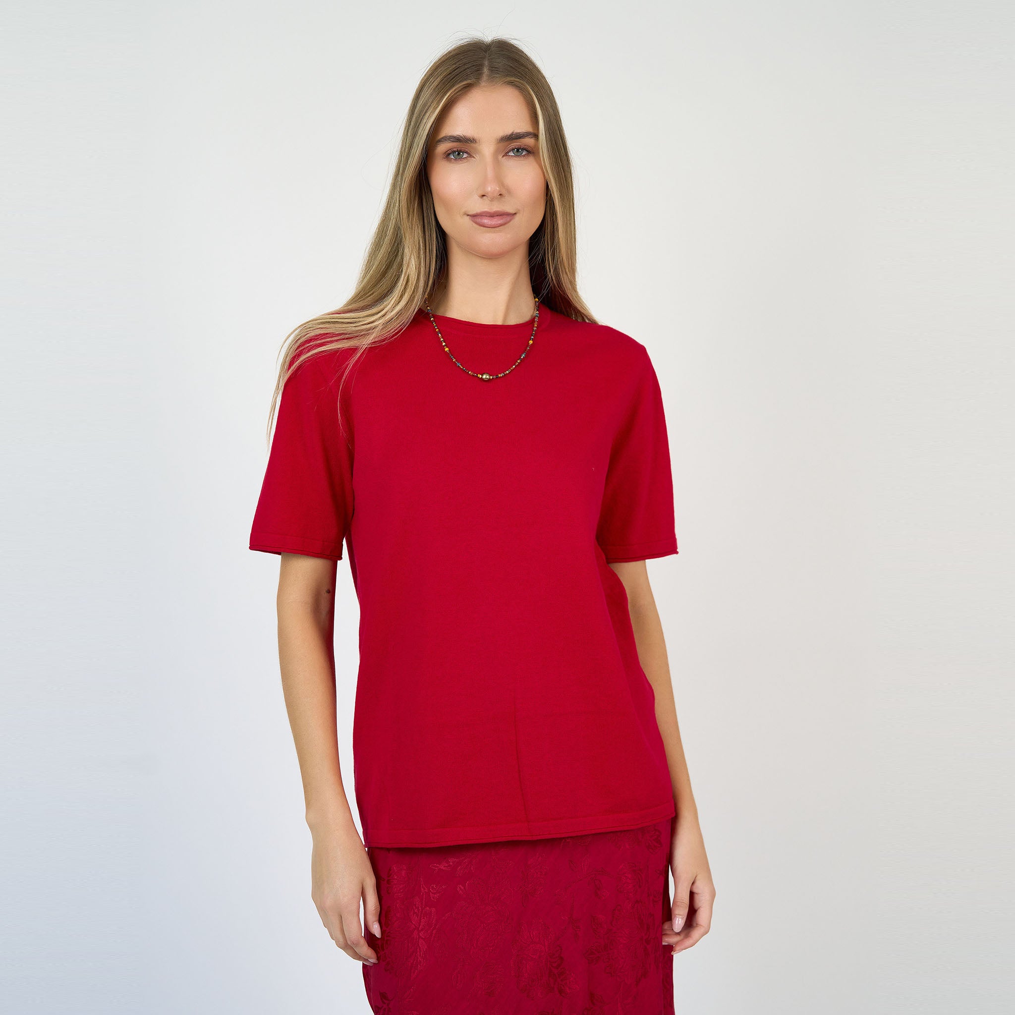 Lucy T-Shirt Cotton/Cashmere Cherry