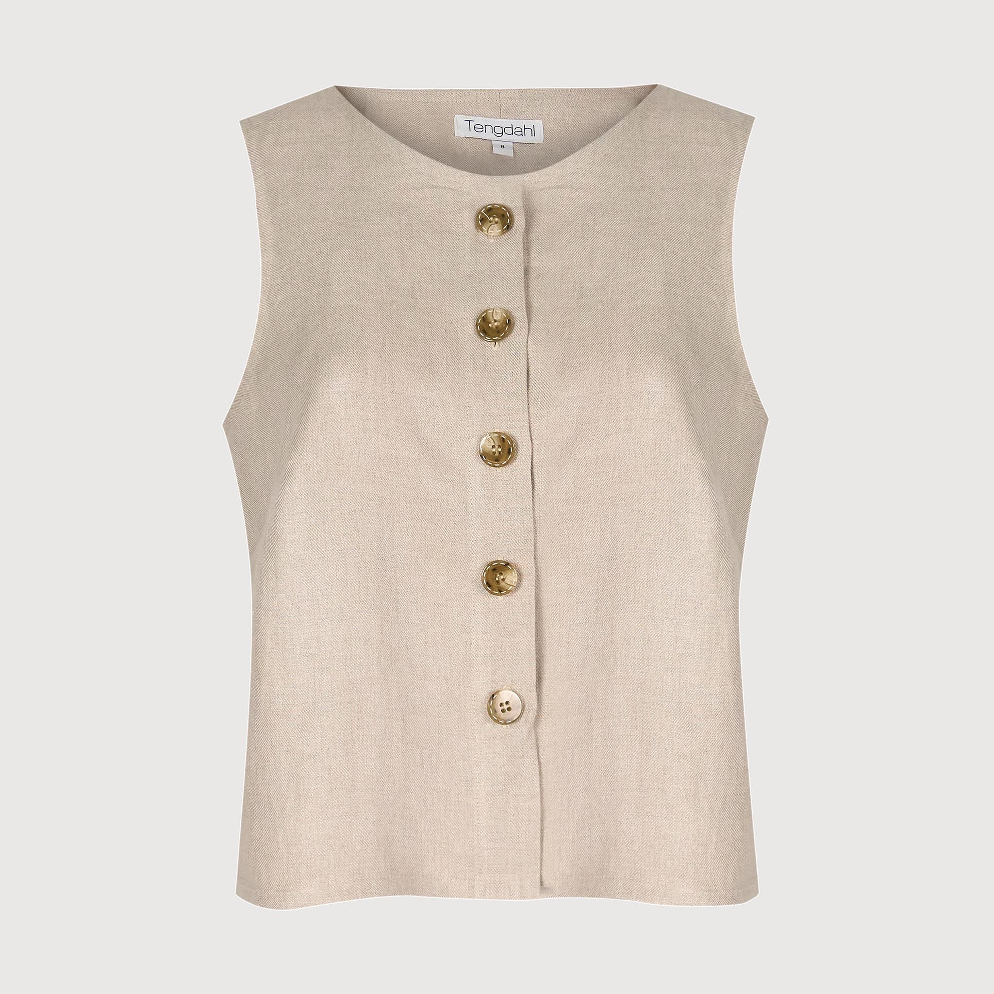 Florence Vest  Ecru Linen