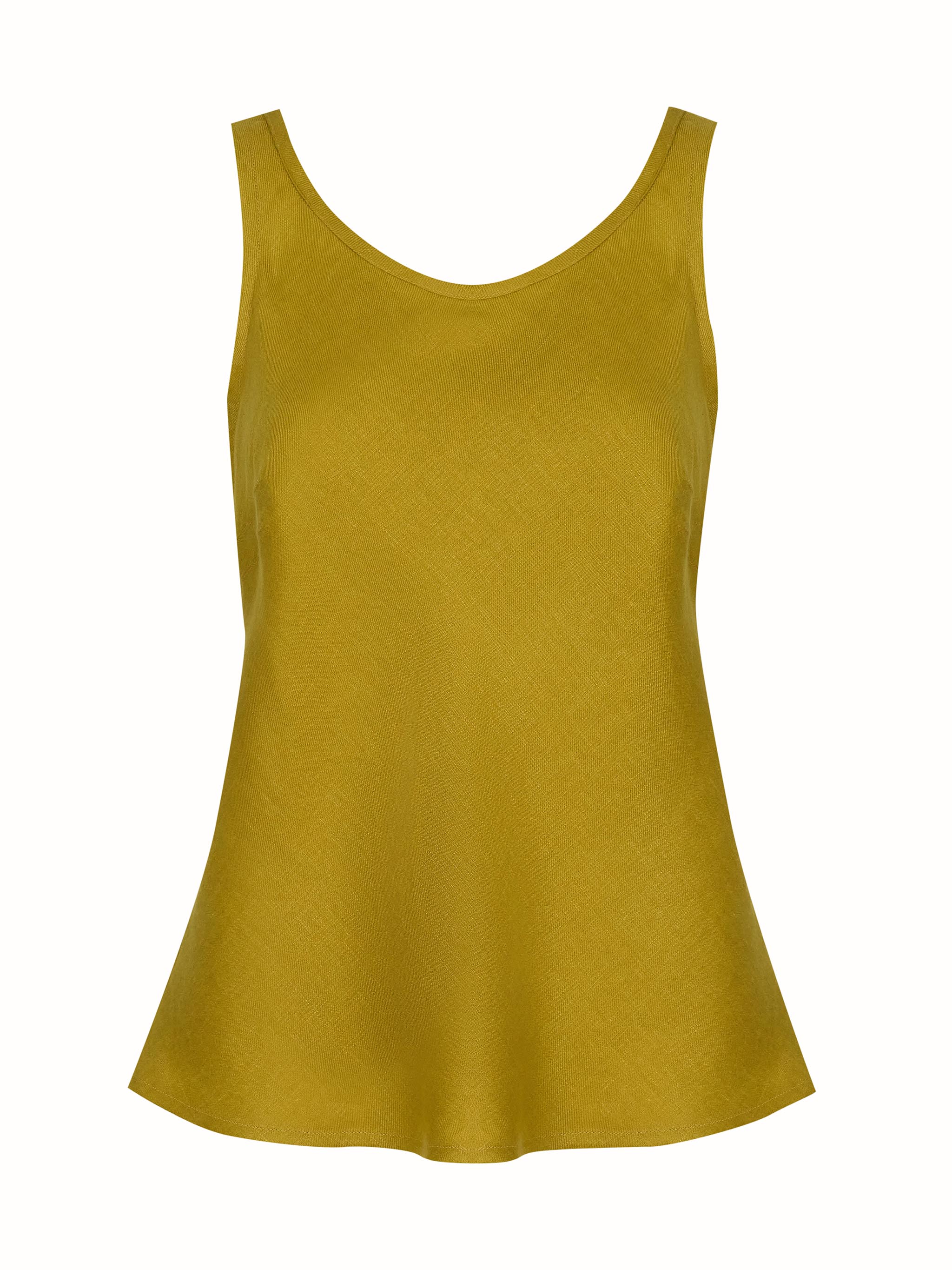 Coco Bias Top Linen Chartreuse