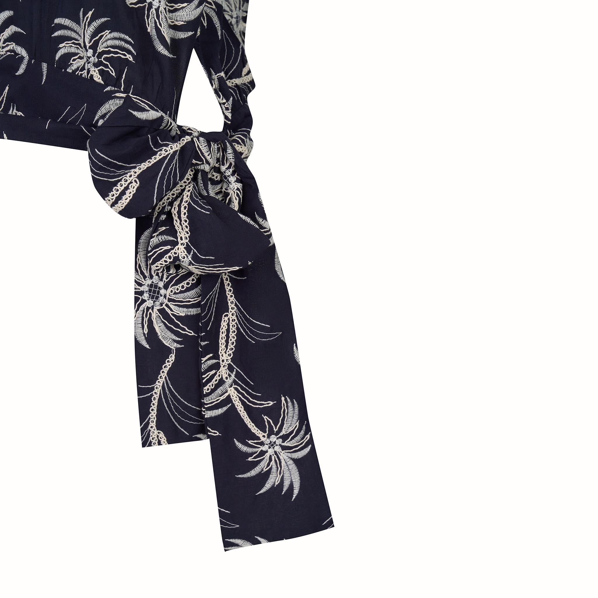 Simona Blouse Embroidered Cotton Navy