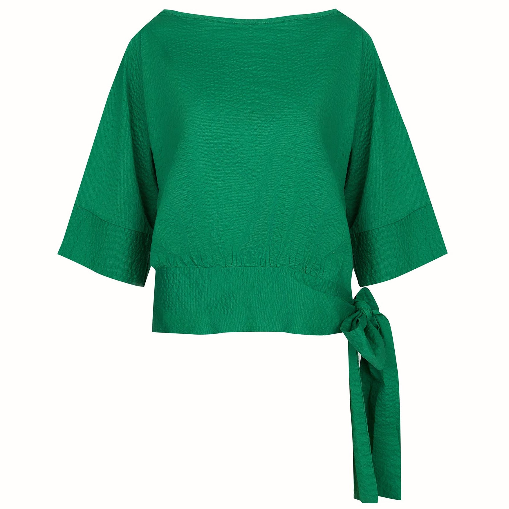 Simona Blouse Cotton Plissé Green