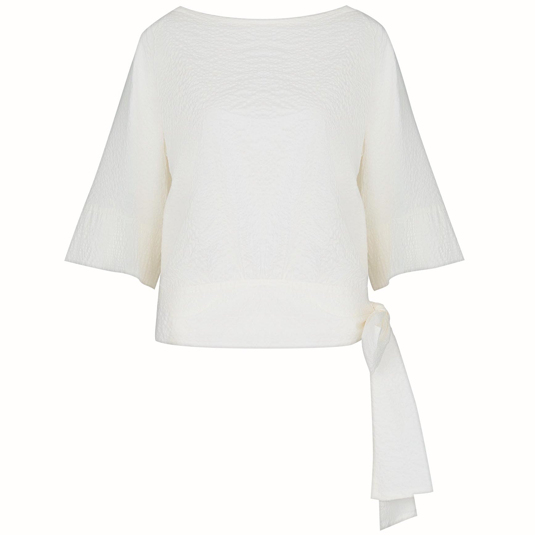 Simona Blouse Cotton Plissé White