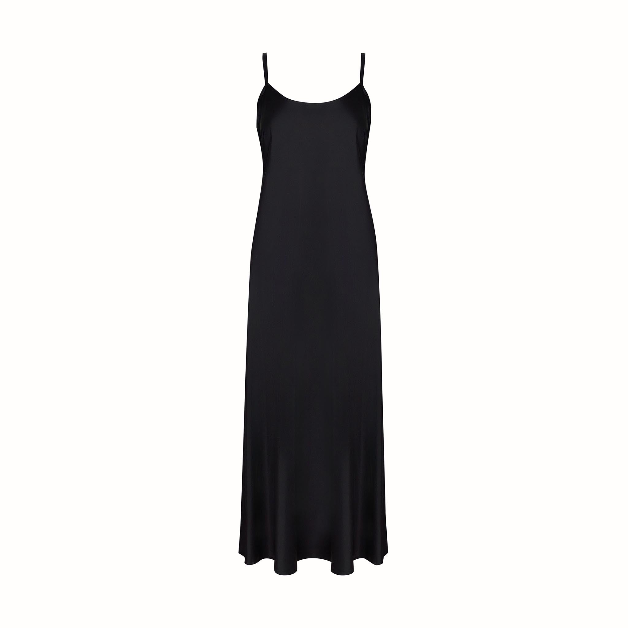 Sophia Bias Dress Silk Satin Black