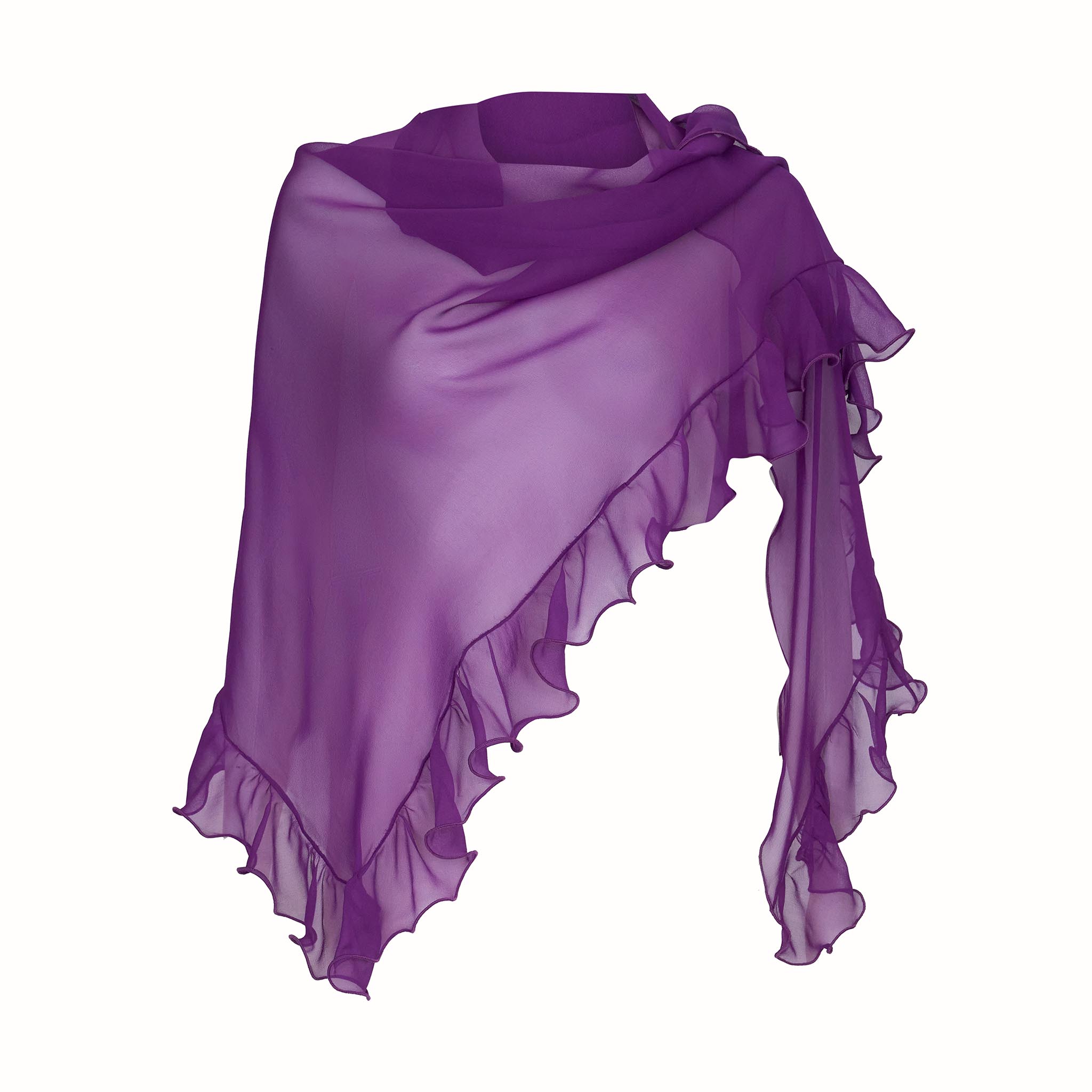 Signature Ruffle Scarf Silk Chiffon Violet
