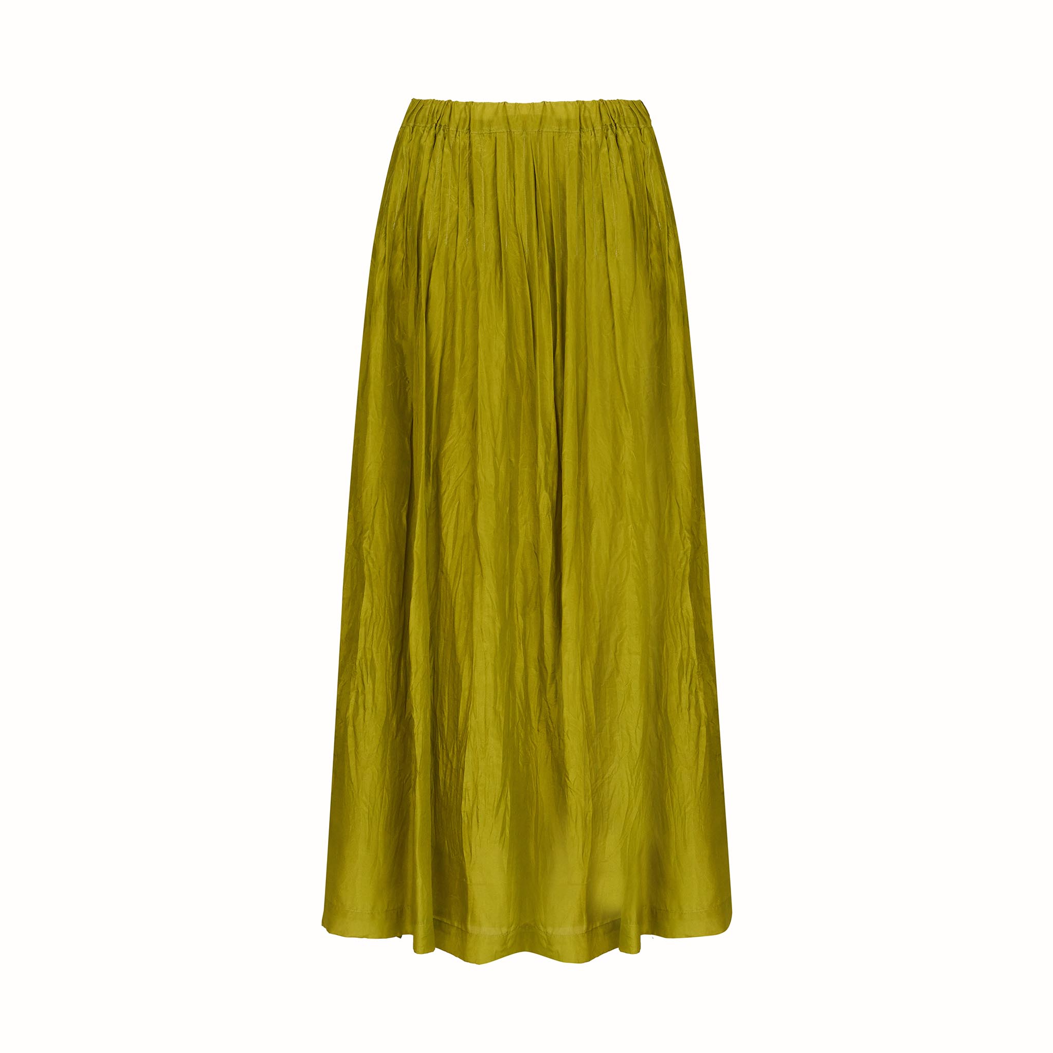 Giselle Maxi Skirt Silk Habotai Chartreuse