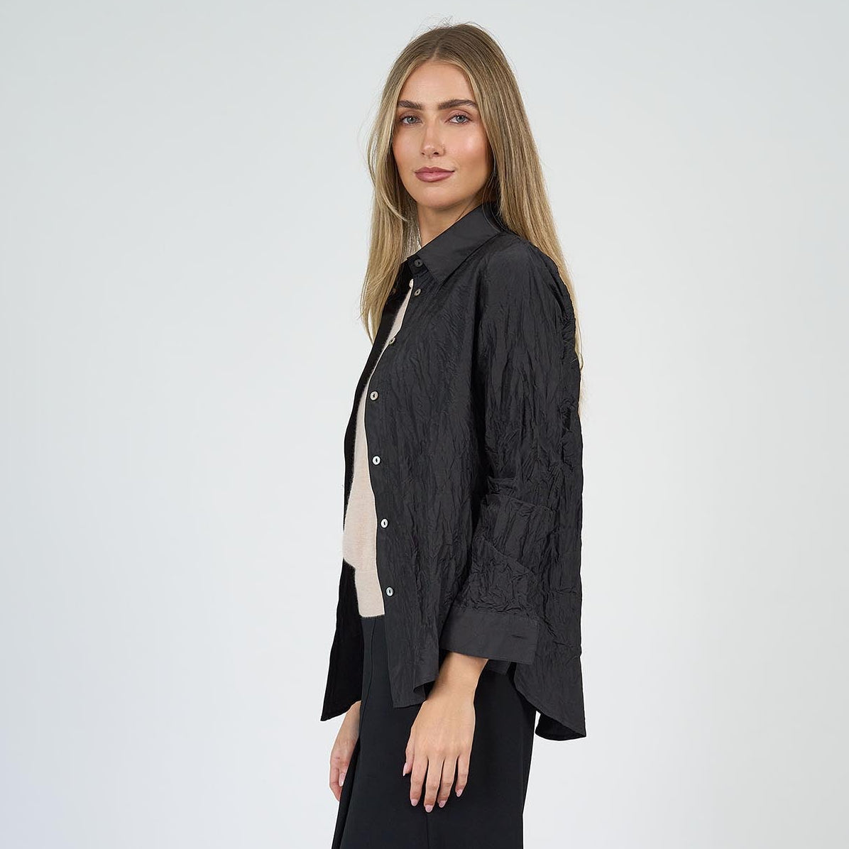 Adele Shirt Silk Taffeta Black