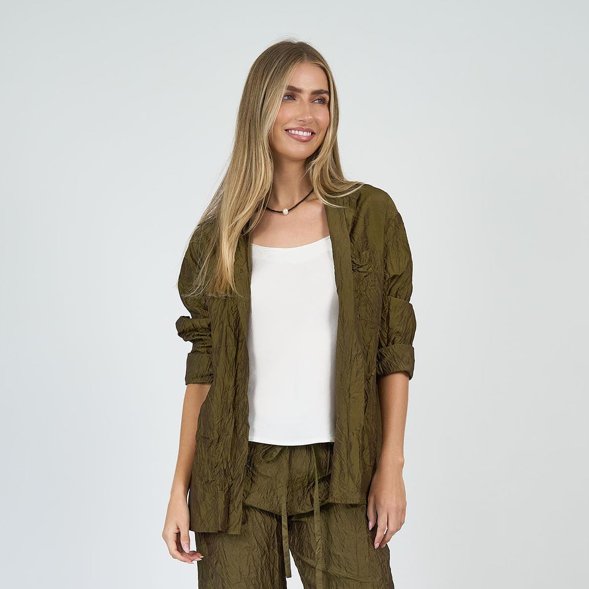 Christie Shirt Silk Taffeta Peridot