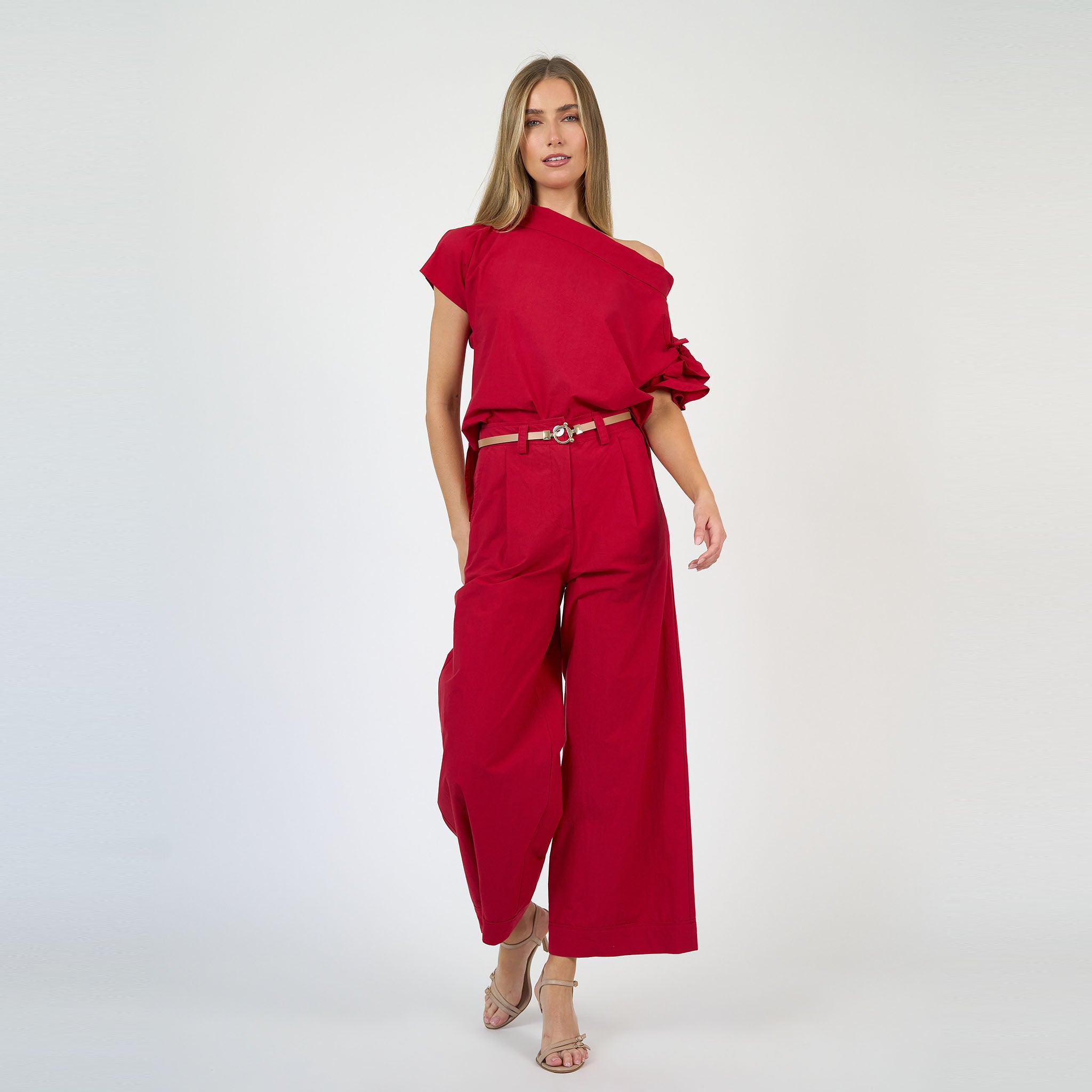 Charlie Pant Japanese Brushed Cotton Red