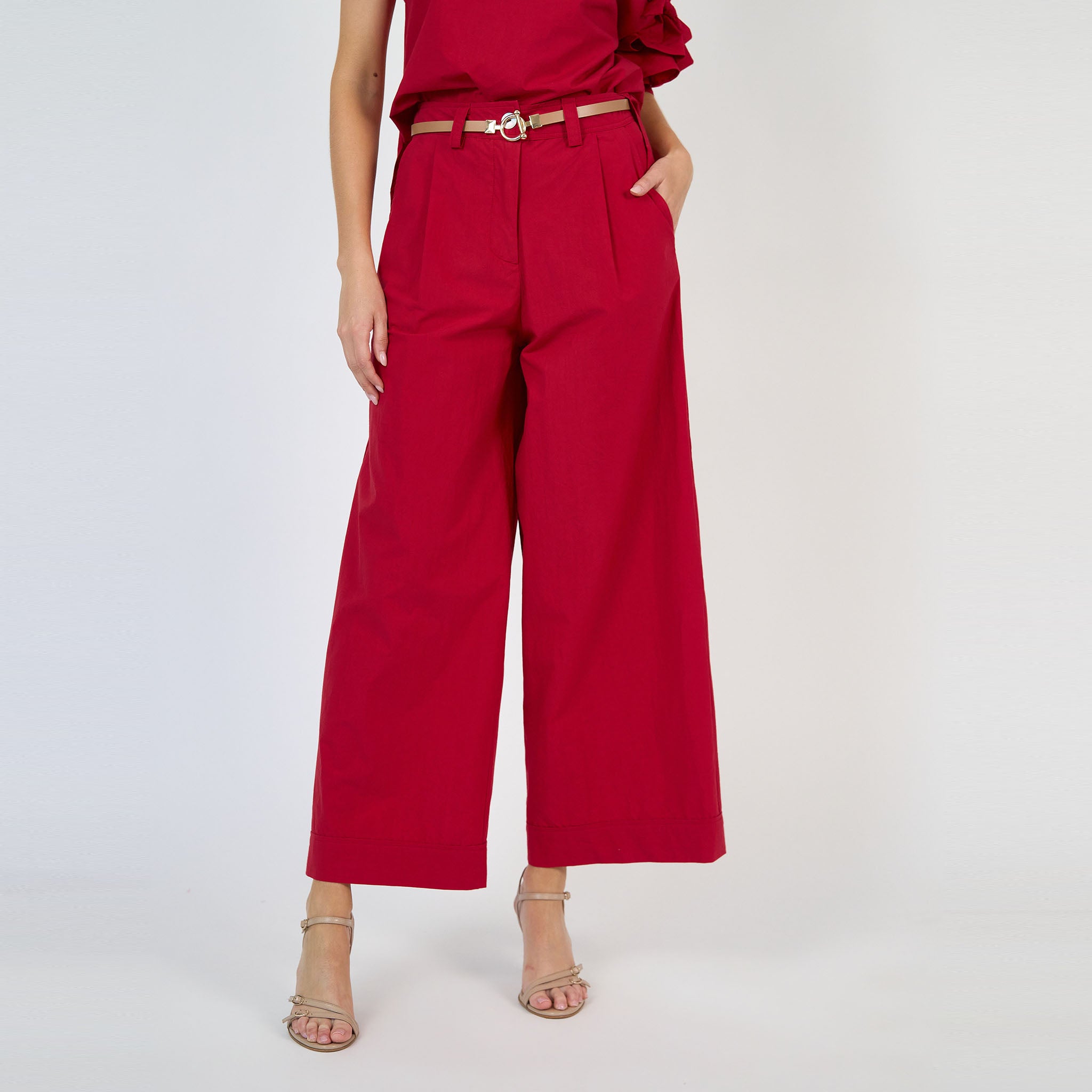 Charlie Pant Japanese Brushed Cotton Red