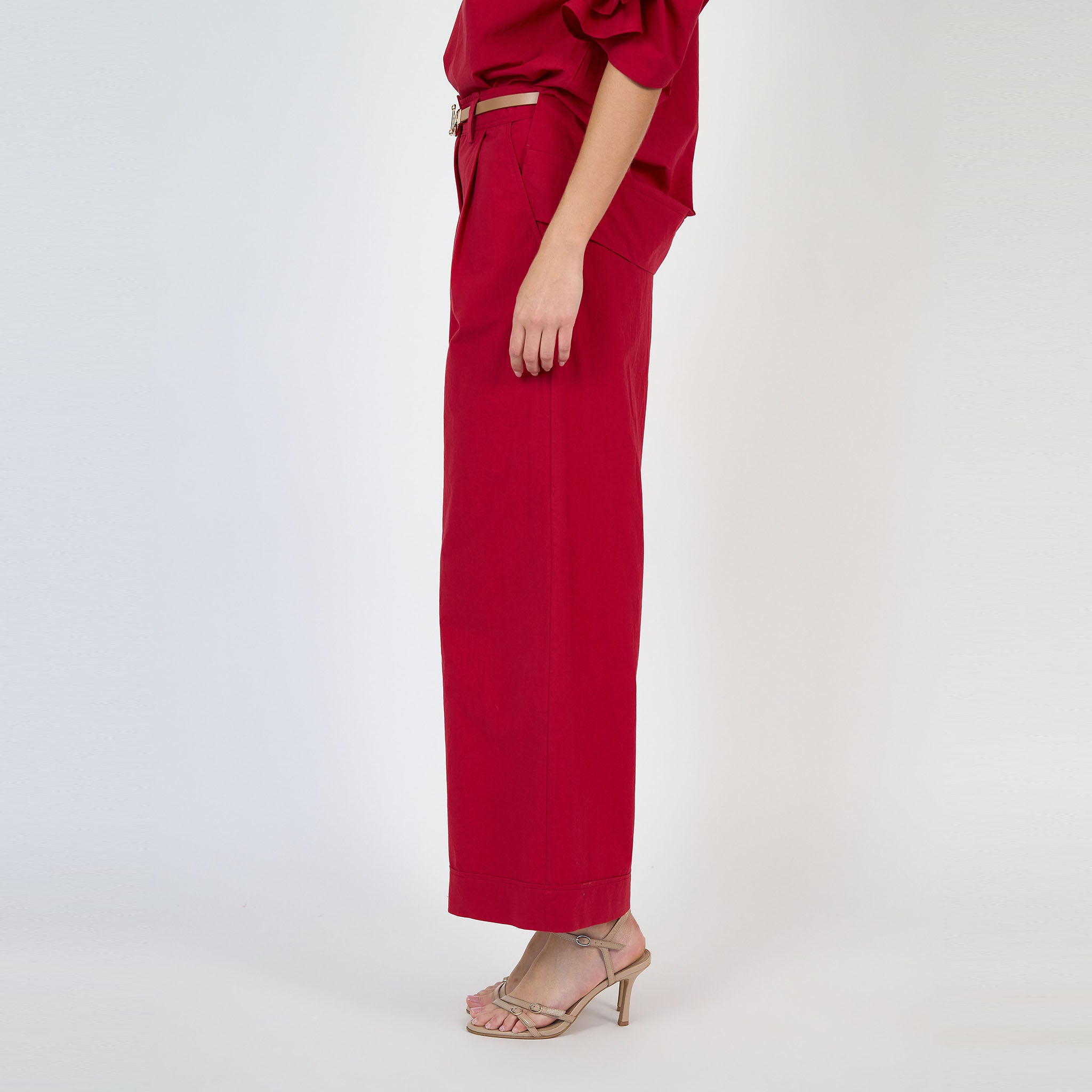 Charlie Pant Japanese Brushed Cotton Red