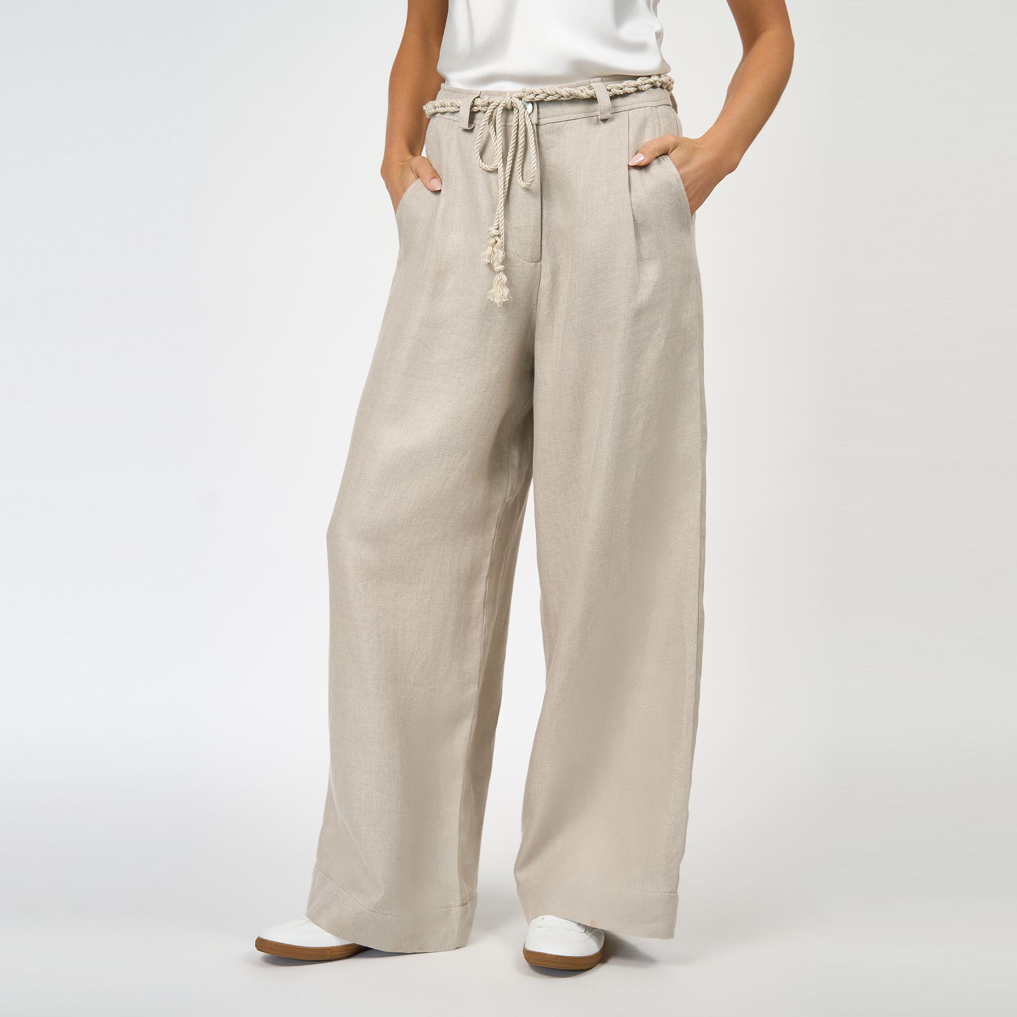 Charlie Pant Linen Ecru