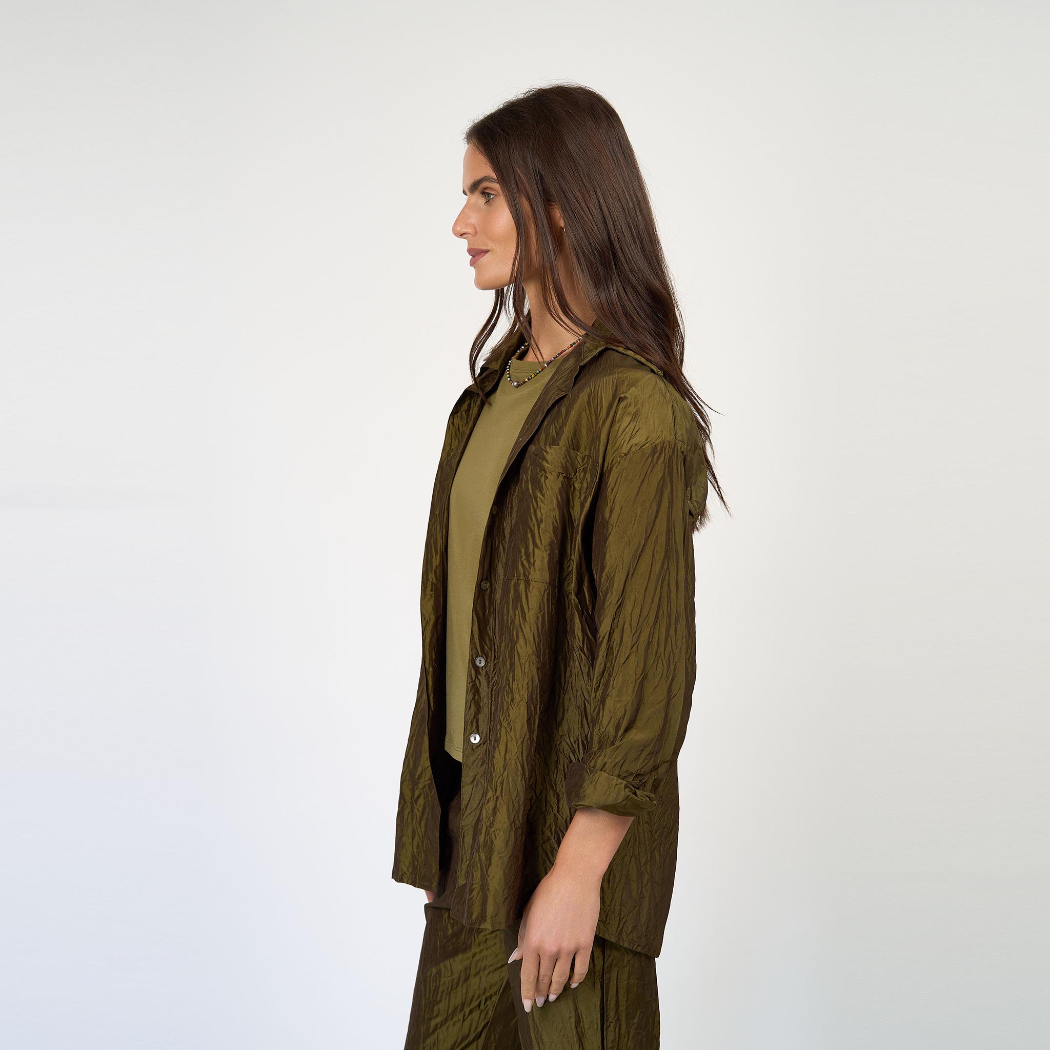 Christie Shirt Silk Taffeta Peridot