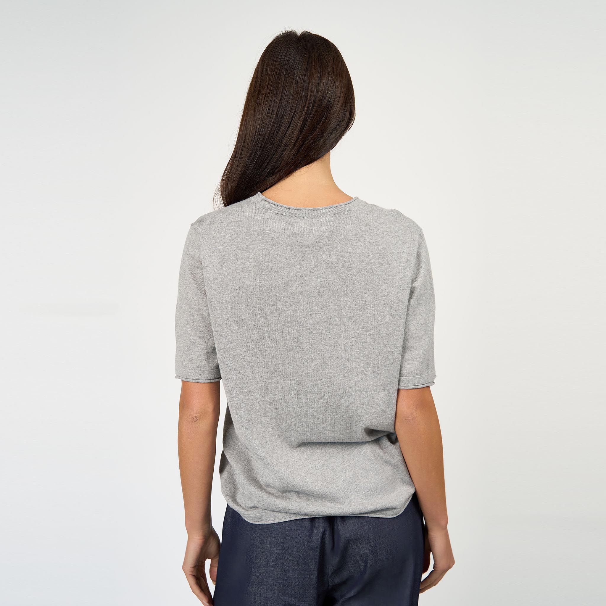 Lucy T-Shirt Cotton/Cashmere Grey Marle