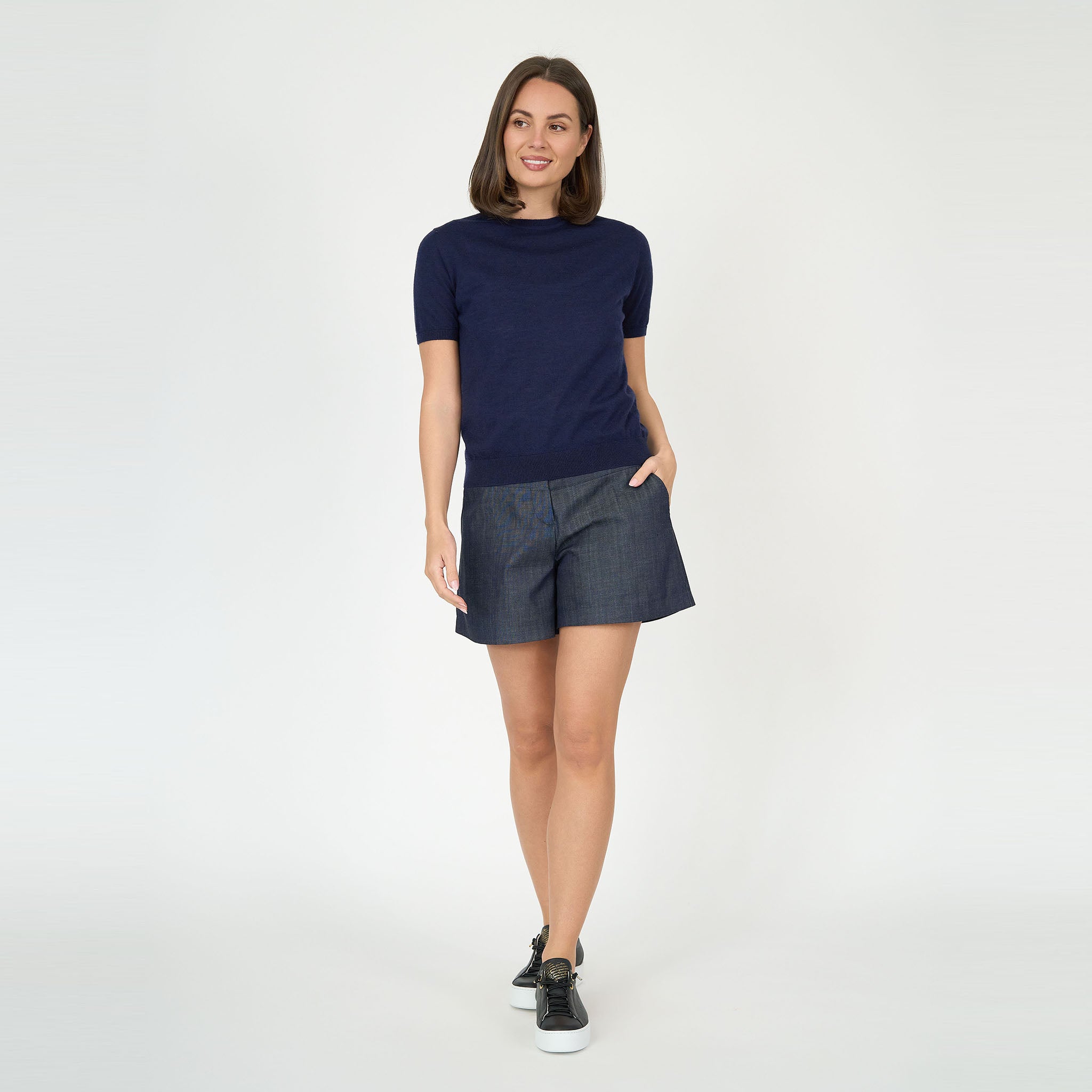 Anna Cashmere Top Navy