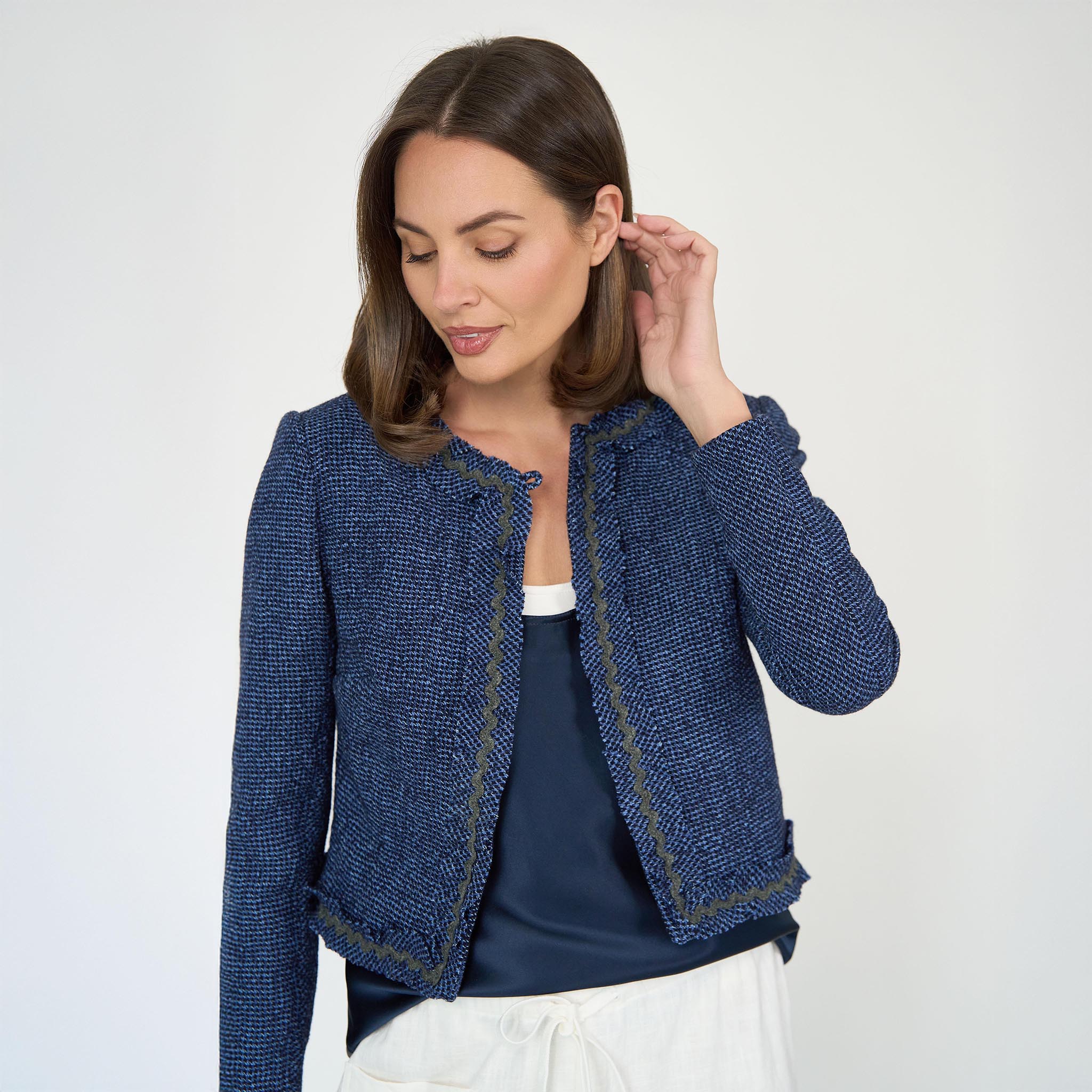 Kiko Tweed Jacket Marine