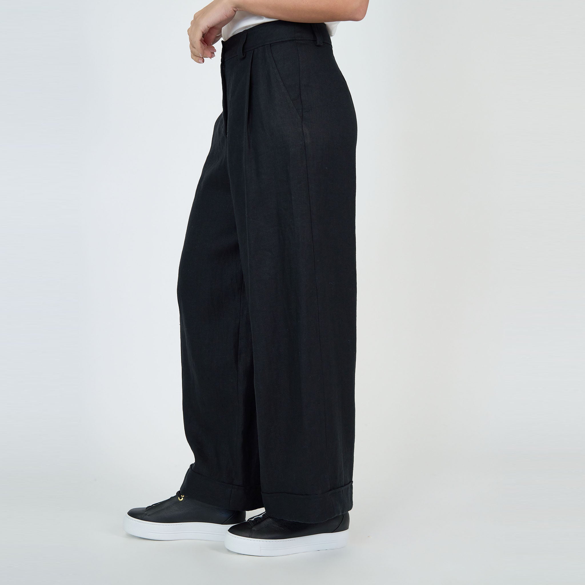 Charlie Pant Black Linen