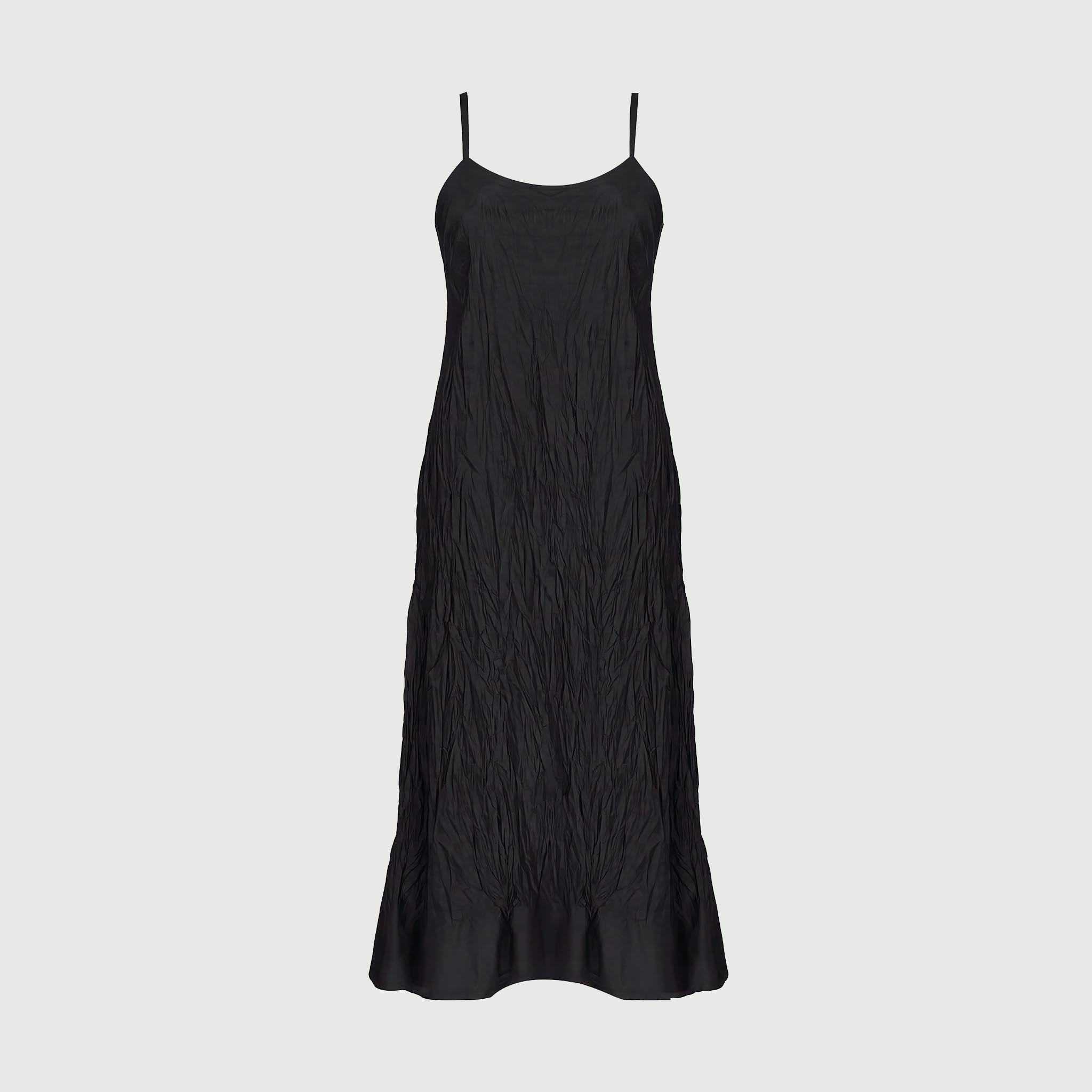 Sophia Midi Dress Black Silk Taffeta