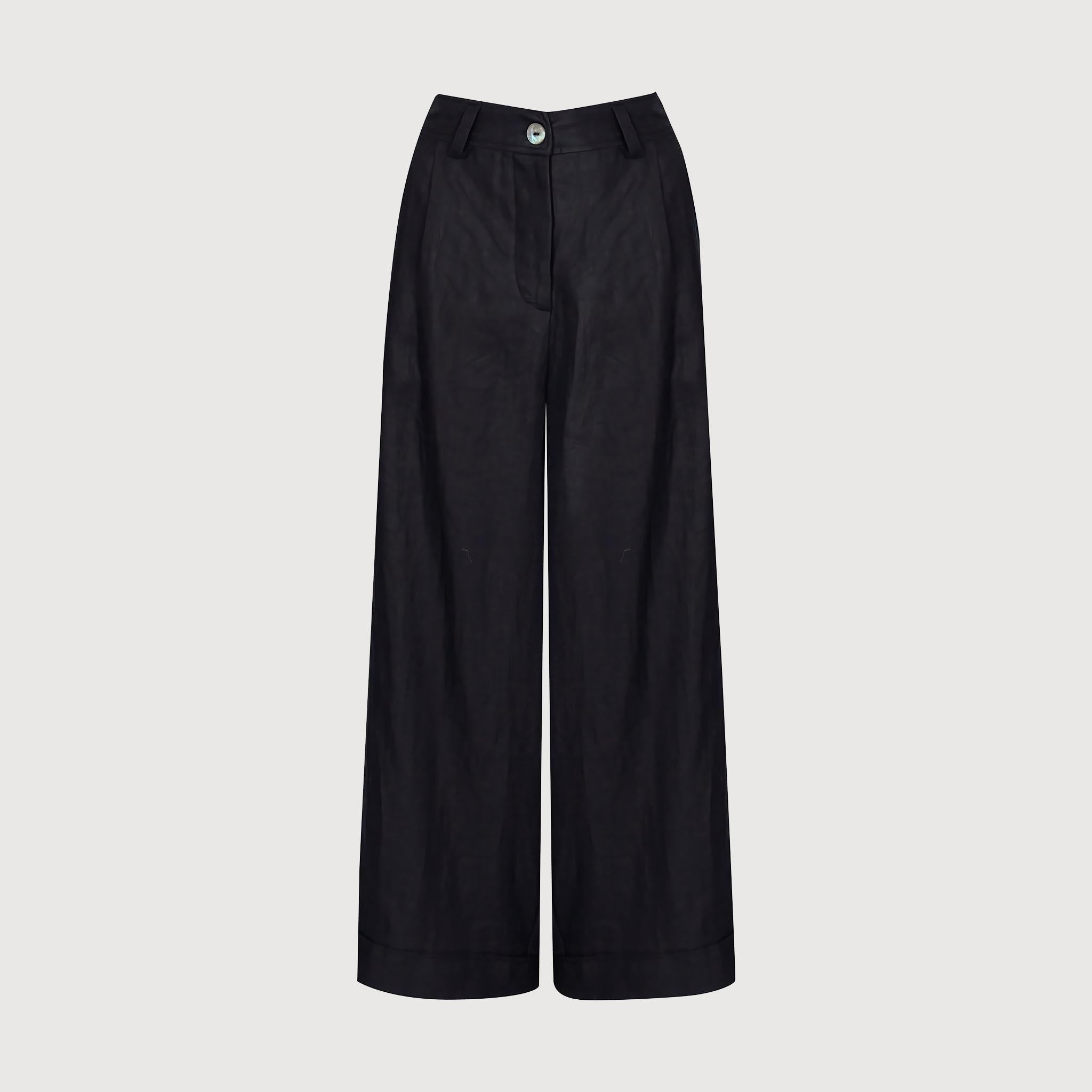 Charlie Pant Black Linen