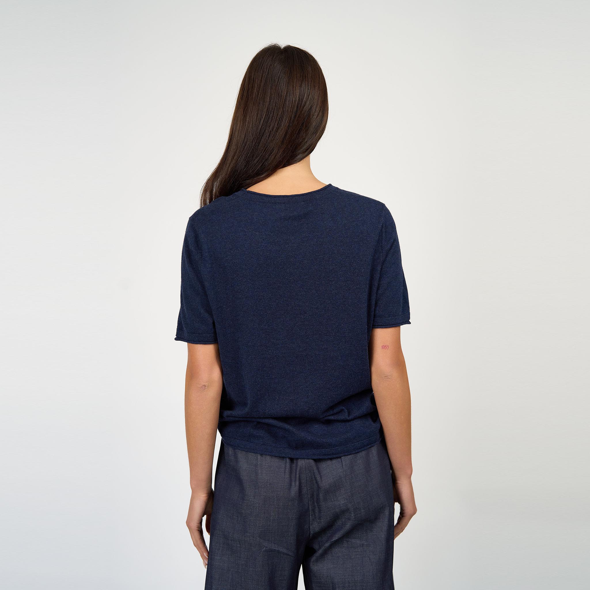 Lucy T-Shirt Cotton/Cashmere Navy