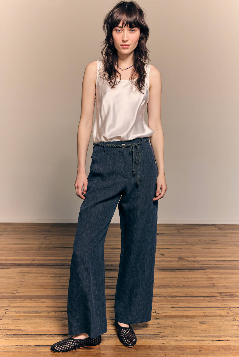Coco Bias Top Silk White