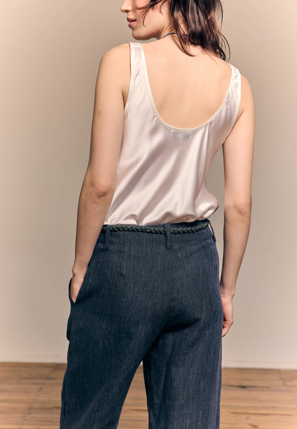 Coco Bias Top Silk White